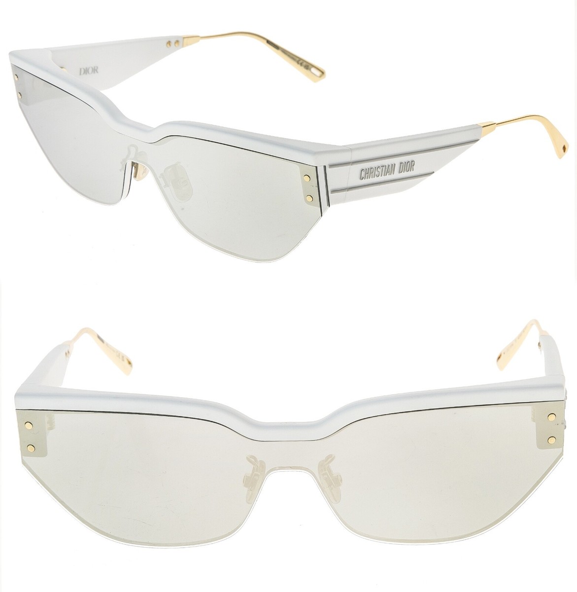CHRISTIAN DIOR CLUB White Silver Mirror Oblique DIORCLUB M3U CHRISTIAN DIOR CLUB White Silver Mirror Oblique DIORCLUB M3U