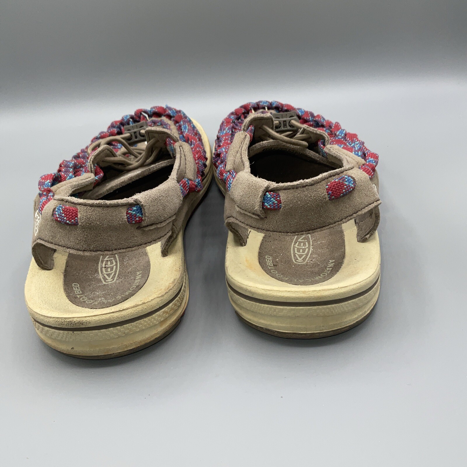 Sandali Keen uneek uomo taglia 8 rosso blu corda elastica corda barca acqua outdoor