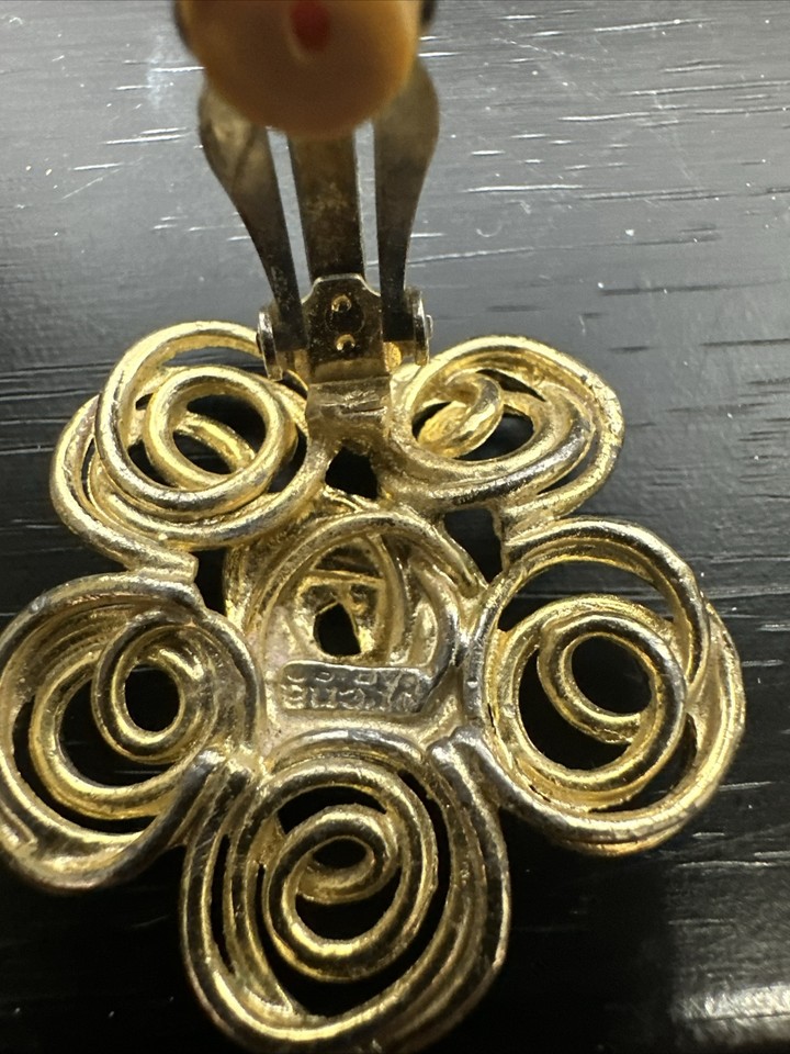 Paire De Clips Vintage ORENA - Boucles D'oreilles Créateur Collection