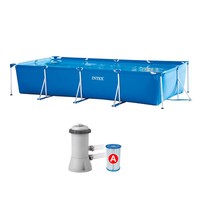 Intex 28274 Frame Pool Rectangular 450X220X84Cm Swimming Pool Filterpumpe Family