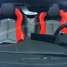 C8 Corvette Waterfall Phone Charging Bay Crossed Flag Emblem