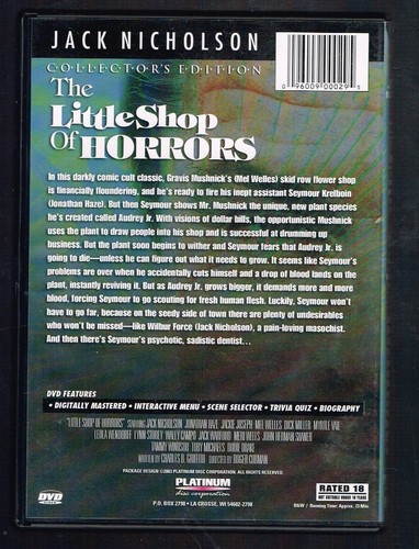 The Little Shop of Horrors Collectors Edition DVD Jack Nicholson - Picture 2 of 2