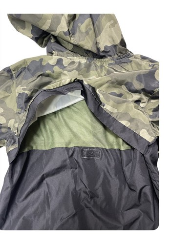 Champion Jacket Youth Boys Size Medium Black Gray Windbreaker Camouflage Hooded - Picture 3 of 4