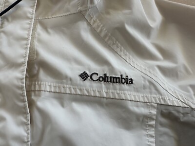 Women's Columbia Omni-Tech Cream Rain Jacket with Hood Full Women's Columbia Omni-Tech Cream Rain Jacket with Hood Full