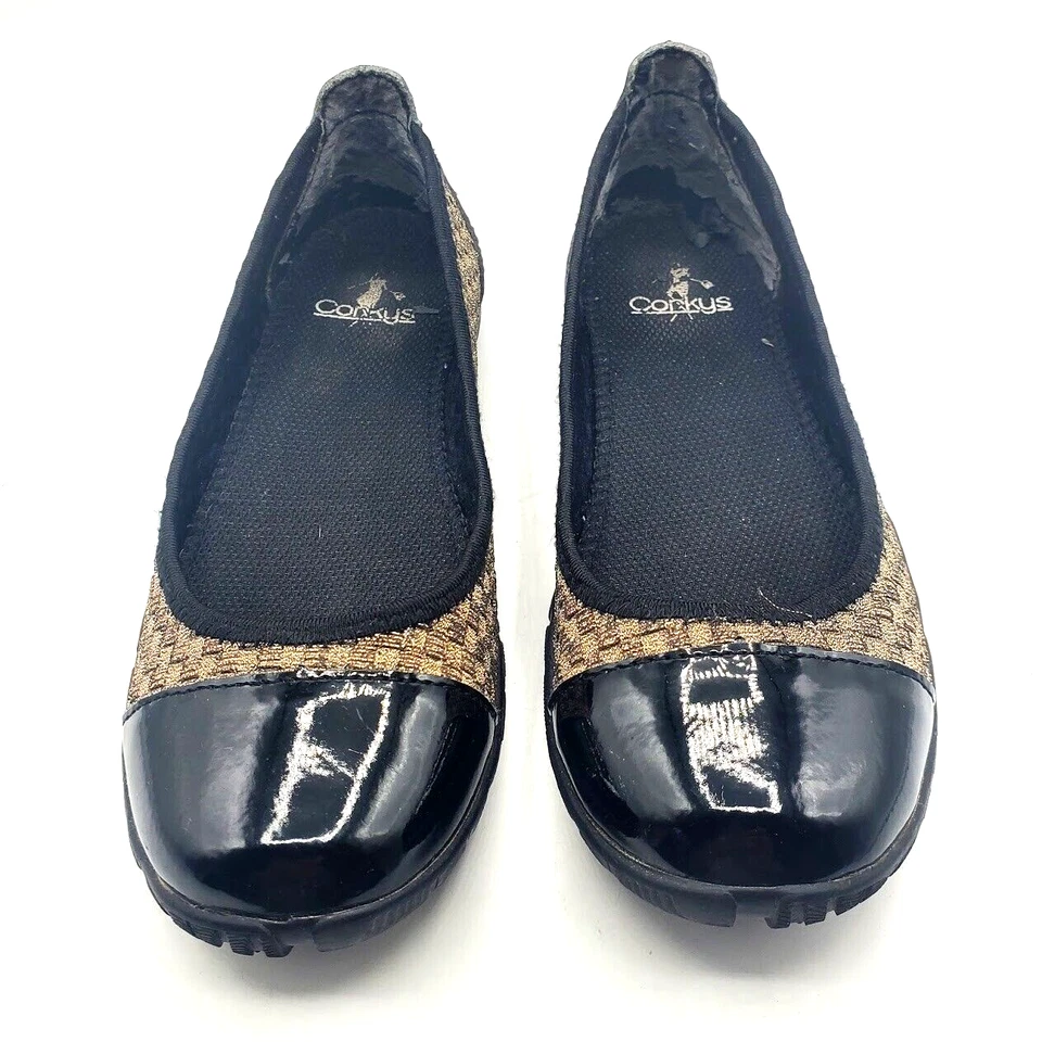 Corkys Coco Womens Shoes Flats Metallic Bronze Black Ballet Size US 7.5W EU 38 - Image 2 of 4