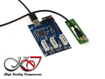 Riser Converter M2 (M.2 M Key) to PCIe 3 Ports - mPCIe to PCIe 2.0 1x