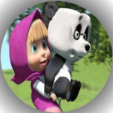 Cake Topper Birthday Party Cake Image Fondant Wafer Masha and the Bear P27