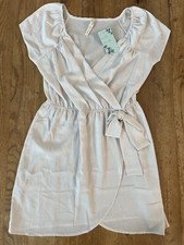 NEW w/tag My Beloved Pale Pink Wrap Short Sleeve Summer Dress Size Medium