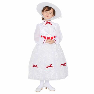 Disney Store Mary Poppins Costume Dress Set & Hat Girls Size 4 5/6