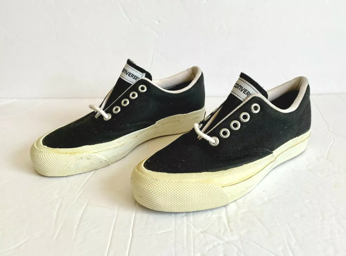 Vintage Converse Skid Grip Shoes Black Canvas Low Cut All Star