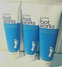AVON FOOT WORKS ARTHRITIS ACHY FOOT AND MUSCLE  CREAM  ( BUNDLE OF 3)