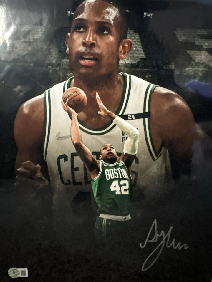 Foto firmada automáticamente por Al Horford 11x14 Boston Celtics 2024 campeones NBA Foto 4 de 4