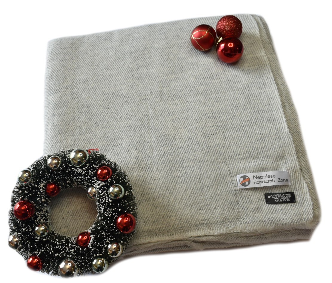 Natural Cashmere Blanket, Himalayan Pashmina Throw, Hand Made In Nepal - Foto 11