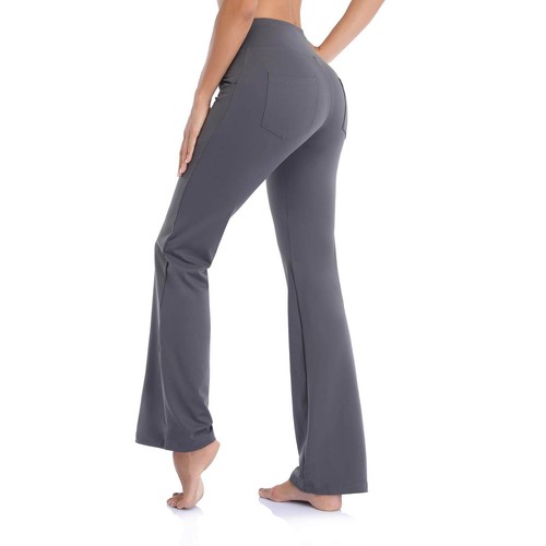 Women's Yoga Pants High Waist Flare Leggings Wide Straight Leg Sports Trousers - Picture 19 of 36