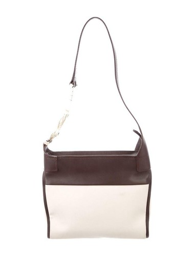 Kieselstein-Cord s Leather-Trimmed Creme Canvas Shoulder Bag - Picture 11 of 12