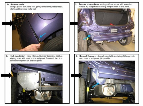 Trailer Tow Hitch For 16-22 Chevy Spark Complete w/ Wiring Draw Bar and 2" Ball - Picture 9 of 11