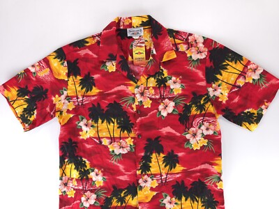 Pacific Legend USA Floral Tropical Island Cruise Camp Hawaiian Shirt Mens Large