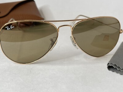 Ray-Ban Aviator Sunglasses 001/58 RB3025 Large Gold Frame  display picture 3