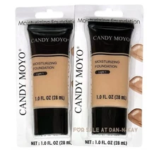 Candy Moyo Moisturizing Foundation -Light-1  1.0 fl oz - Lot Of 2