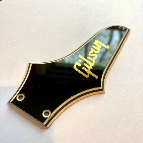 Black 5 Ply Wide Bevel Truss Rod Cover #5 fits Epiphone Thunderbird + Gold Decal