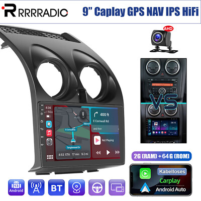 64G Für Nissan Qashqai J10 2007-2016 CarPlay Autoradio GPS Android 15 RDS Kamera