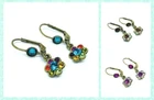 Earrings Michal Negrin Crystals Elegant flowers Made in Israel