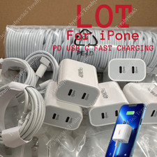 For iPhone 16 15 14 13 12 11 iPad Pro USB C 40W Fast Charger Block PD Cable Lot
