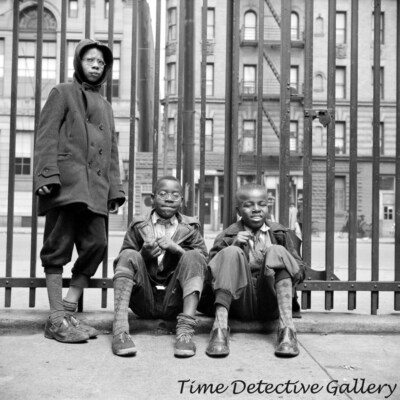 Three Boys of Harlem, New York - 1943 - Vintage Photo Print