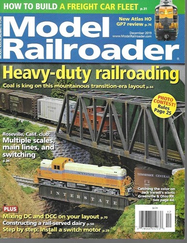 Model Railroader Magazine December 2019 Heavy Duty Railroading, DC and DCC