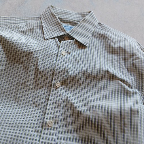 Hilditch & Key Sz 1635.5 Blue Green Men's Dress Shirt French Cuffs eBay