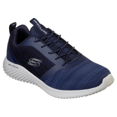 HERREN SKECHERS BOUNDER 52504 MARINEBLAU MOC SCHNÜRSCHUHE 