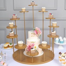 GOLD 29" Tiered 12 Arm Round Metal CUPCAKE HOLDER Dessert Display Stand Party