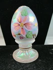 FENTON LTD. ED. HANDPAINTED B. CUMBERLEDGE CHRISTMAS EGG POINSETTIA w/ BOX