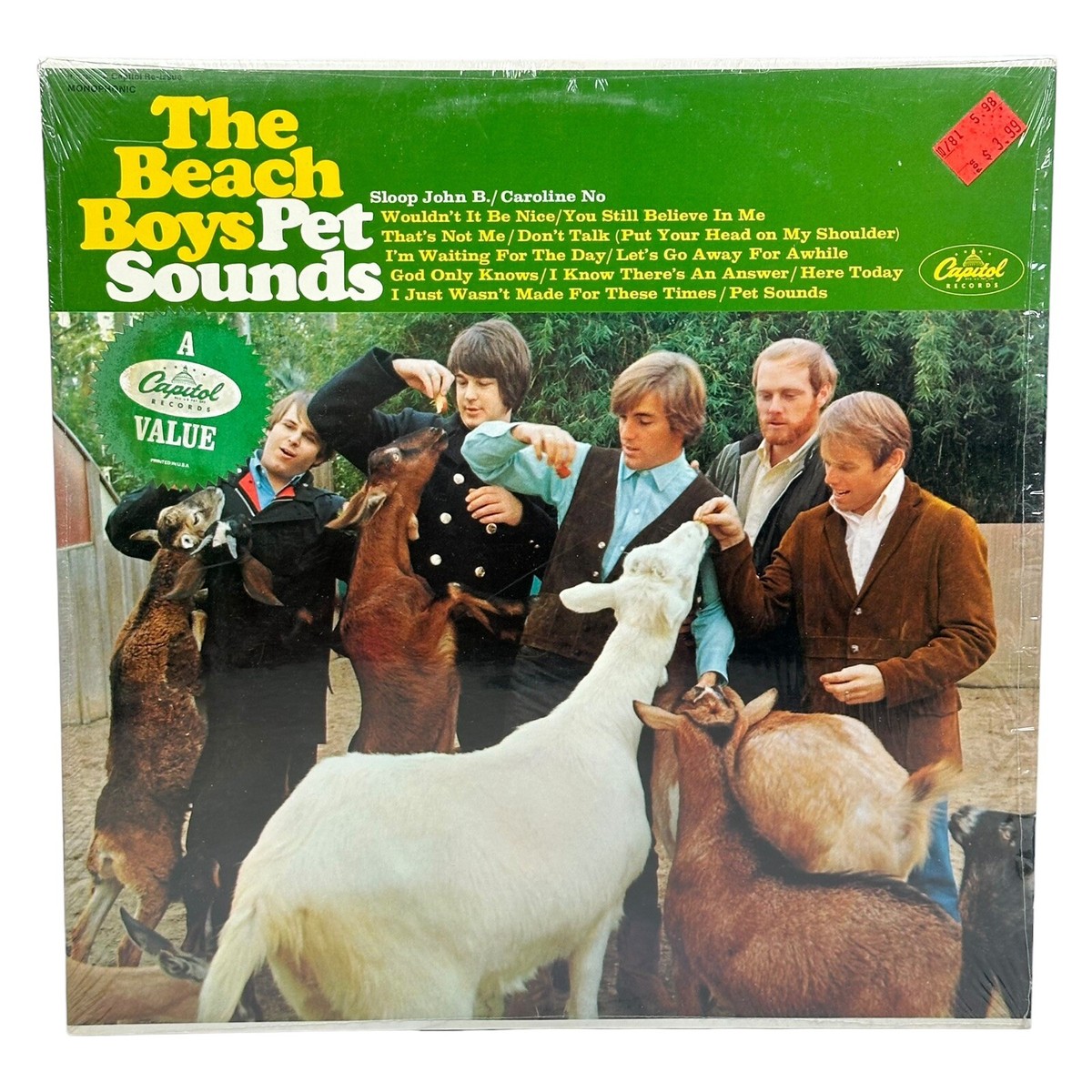 THE BEACH BOYS Pet Sounds Album LP Record 1980 Capitol Mono