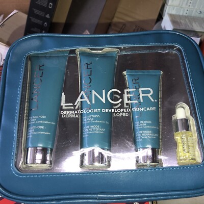Lancer - The Method Kit Polish, Cleanse, Nourish, Hydrate - 4 Piece & Travel Bag