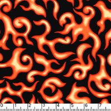 100 Cotton Fabric BTY BY THE YARD Biker Flames Harley Orange Black Yellow