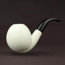 Fancy Globe PIPE BLOCK MEERSCHAUM-NEW-HAND CARVED W Case#1106
