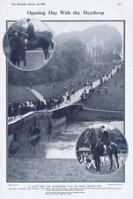 HEYTHROP HUNT Opening Day of the Oxfordshire Pack - Antique Print 1912
