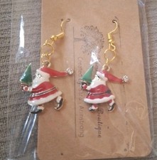 Beautiful Santa Claus Christmas Earrings Dangle