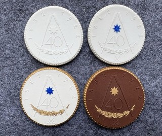 Sammlungsauflösung! Lot 4 Porzellanmedaillen 40 Jahre Ruderclub Meissen