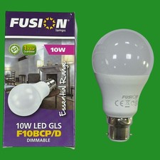 3x 10W (=60W) Fusion Dimmable LED GLS A60 Light Bulbs BC B22 2700K Bayonet Lamps