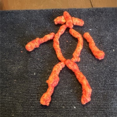 Flaming hot Cheetos man crunchy 