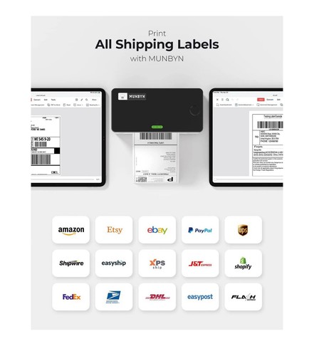 MUNBYN Wireless Label Printer Wi-Fi Thermal Printer for AirPrint iPhone macOS - Picture 10 of 13