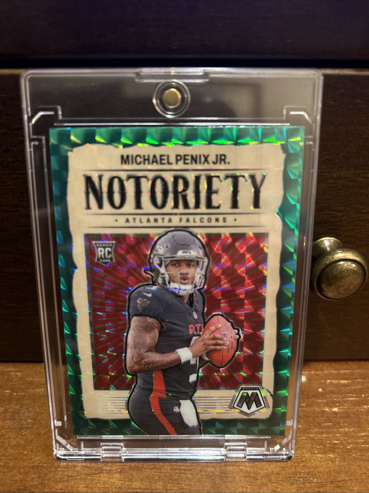 2024 Panini Mosaic - Notoriety Michael Penix Jr. #20 Green Mosaic Prizm (RC)