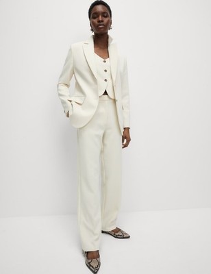 Marks & Spencer Damen Creme Straight Damen Hose - M&S