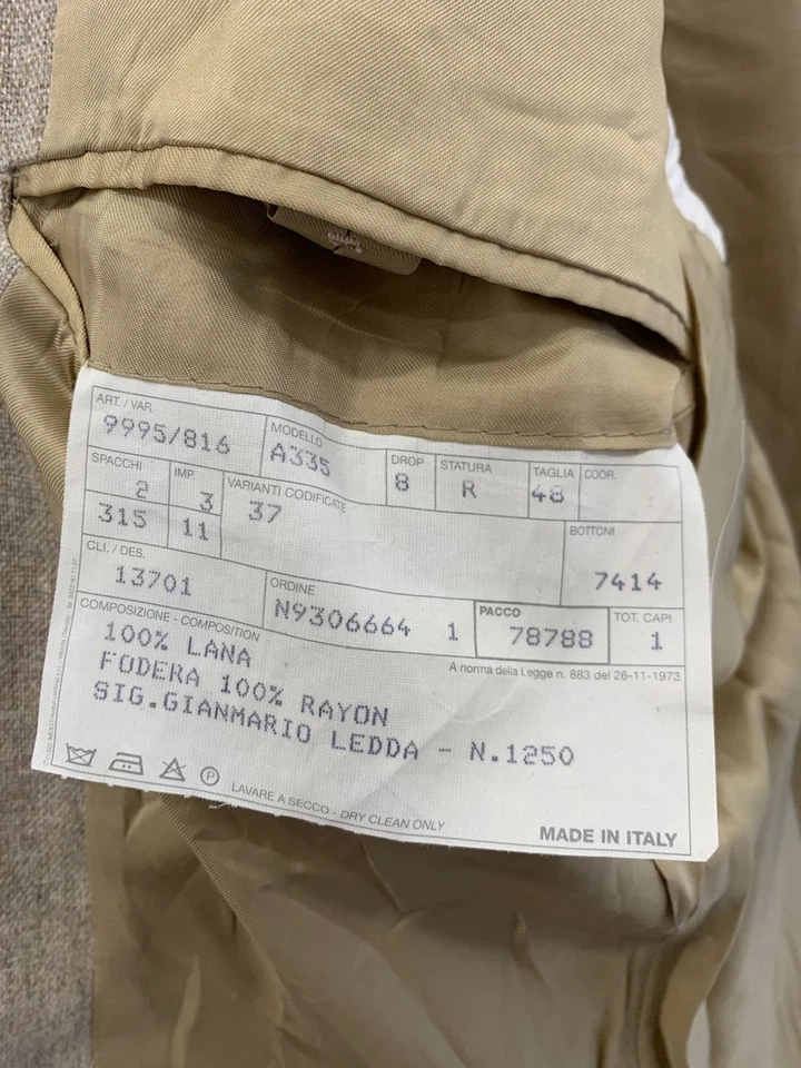 Belvest Tailoring Style Blazer Jacket Men 48R M Beige  Made in Italy #104 - Image 4 of 4