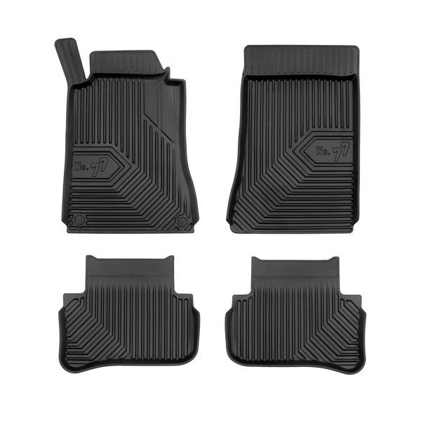 FußMatten Gummimatten FüR Mercedes-Benz C-Klasse CL203 2000-2007 Schwarz 4 Teile-image