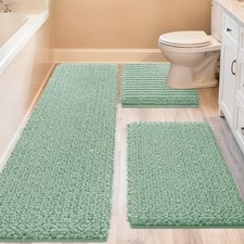 Upgrade Extra Large Sage Bathroom Rug Set 3 Pieces Ultra Soft, Thick Absorben...