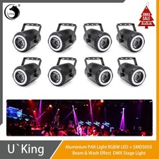 8x LED Pin Spot Punktstrahler RGBW 80W  Par Strahler Beam Effekt DMX Partylicht