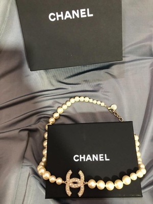 【希少】CHANEL pearl necklaceクリスタル＆パール ネックレス Chanel Pearl Necklace - Etsy Canada